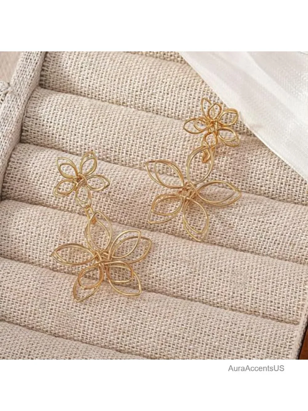Large Statement Flower Dangle Earrings Women Boho Floral Jewelry Alloy Metal